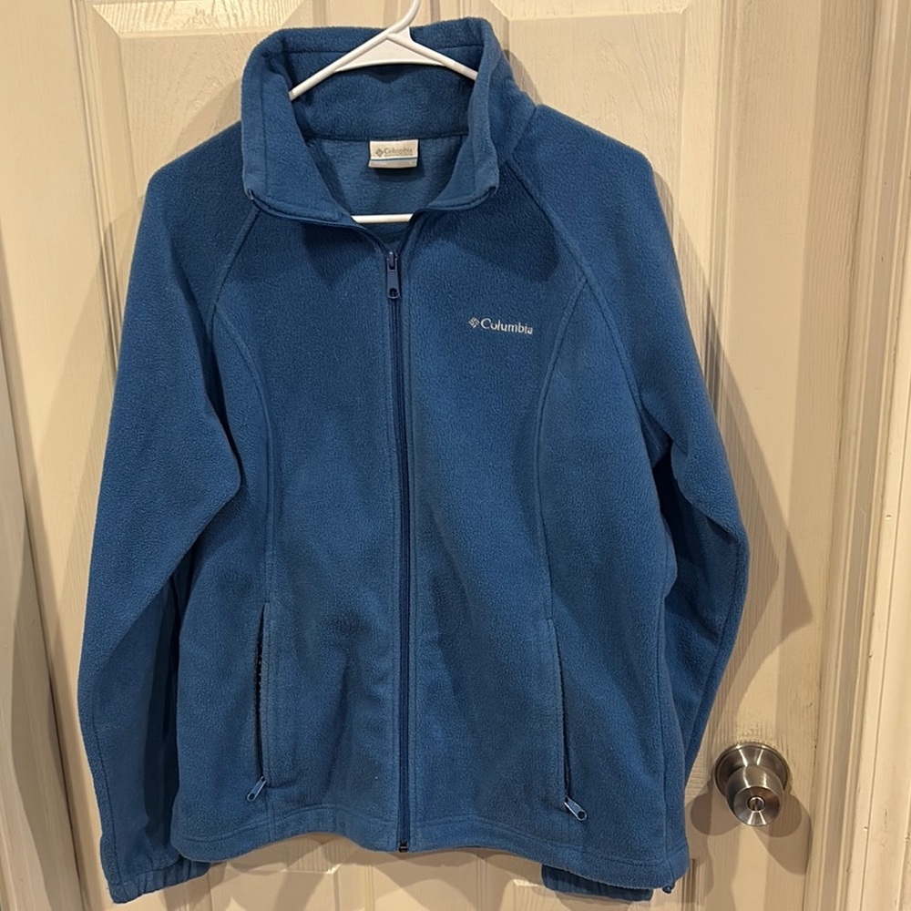 Columbia Blue Ski Jacket with Standing Collar